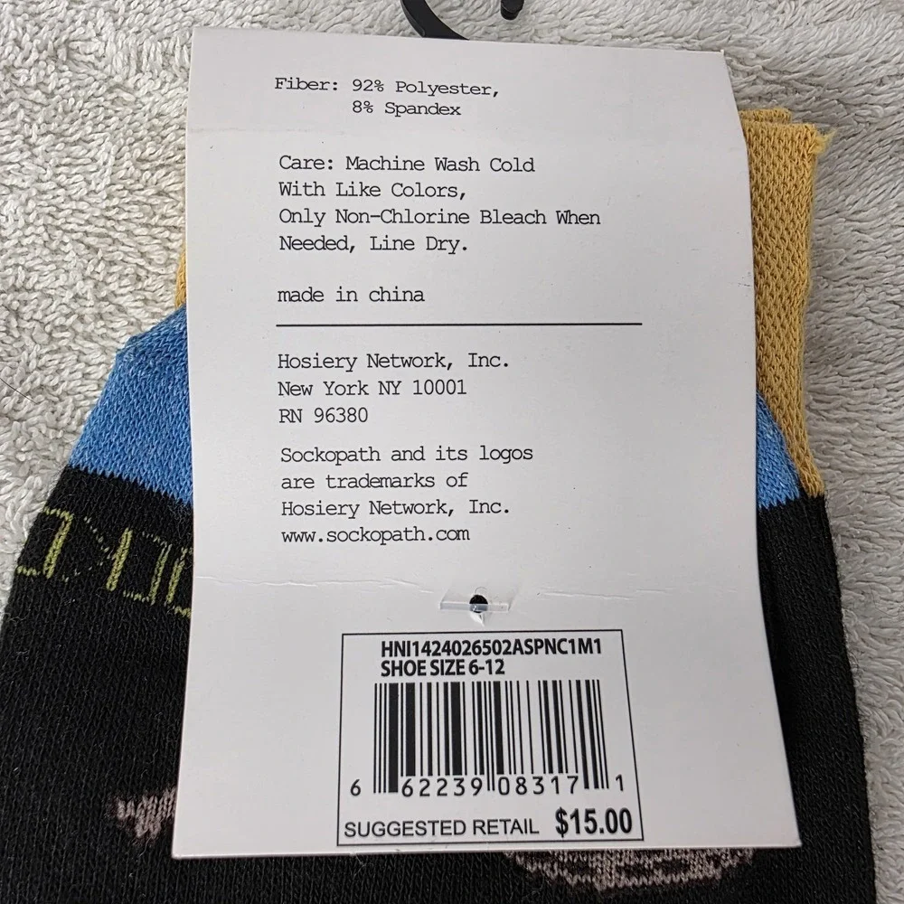 Sockopath Men's Socks Lot - 3 Pairs Chicken Wing Martini Black Fun Gift SZ 6-12
